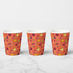Gobelets En Papier Bons thanksgivings légumes motif orange