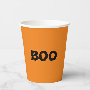 Gobelets En Papier Boo orange et noir éffrayant Halloween