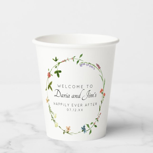 Gobelets En Papier Botanique Floral Beveral Tasses Papier (Recto)