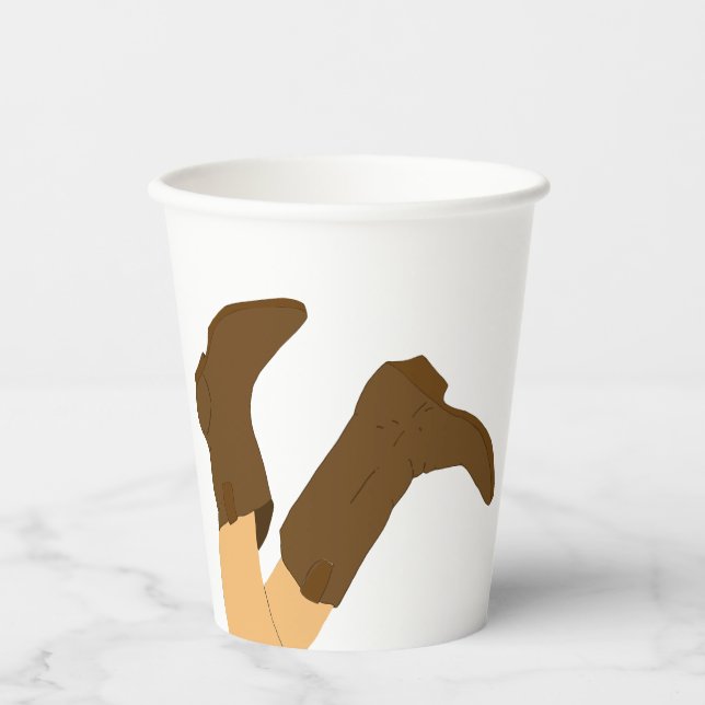 Gobelets En Papier Bottes Cowboy (Recto)