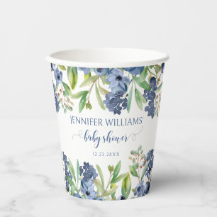 Gobelets En Papier Bouchons de papier de douche fleuris de bleuet pou
