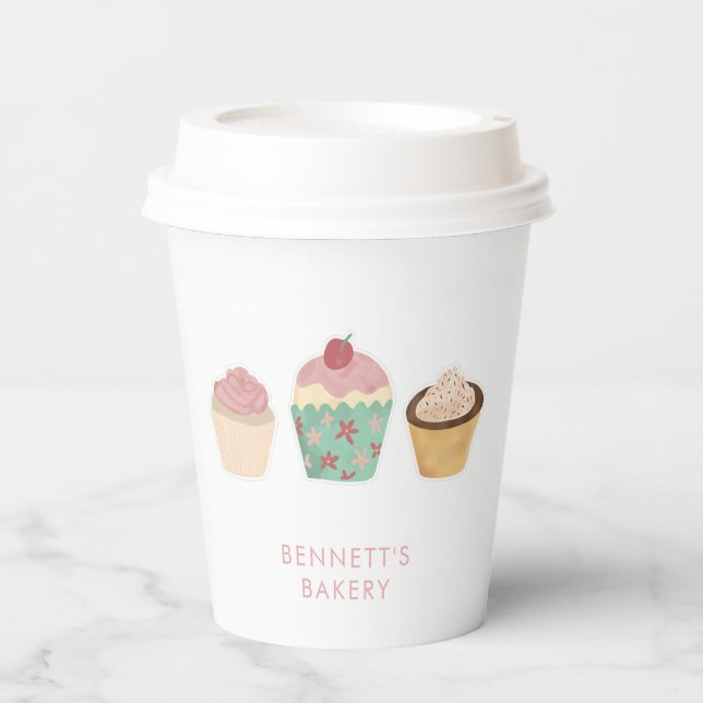 Gobelets En Papier Boulangerie Café Cupcake Business Takeaway (Recto)