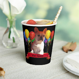 Gobelets En Papier Bouledogue français ballon French Bulldog
