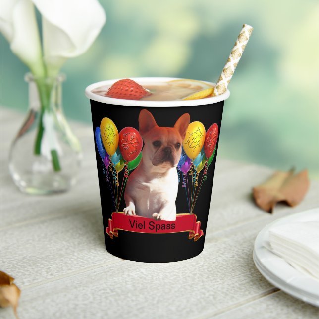 Gobelets En Papier Bouledogue français ballon French Bulldog (Insitu)