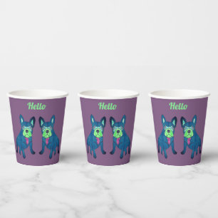 Gobelets En Papier Bouledogue français dit Hello French Bulldog