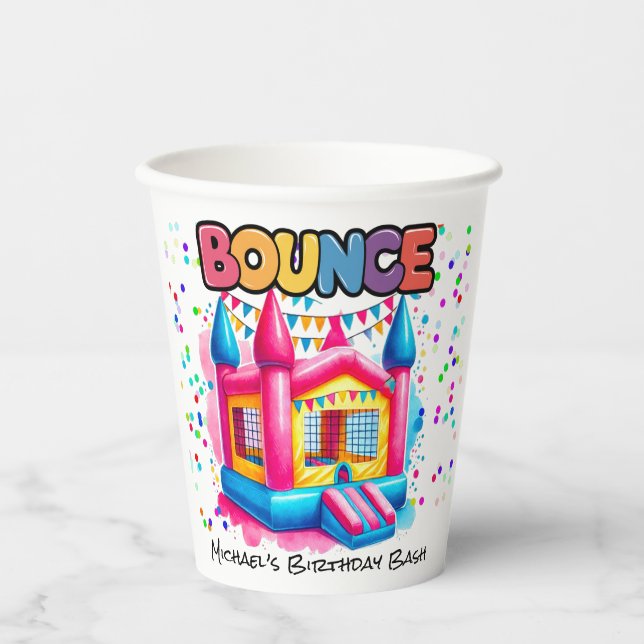 Gobelets En Papier Bounce House Anniversaire Bash (Recto)