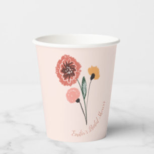 Gobelets En Papier Bouquet de fleurs sauvages Art floral Shower de ma