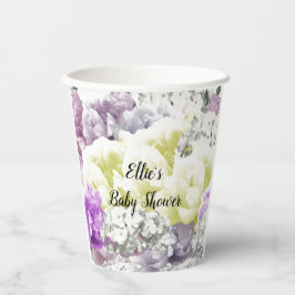 Gobelets En Papier Bouquet floral Coupes de papier Baby shower person