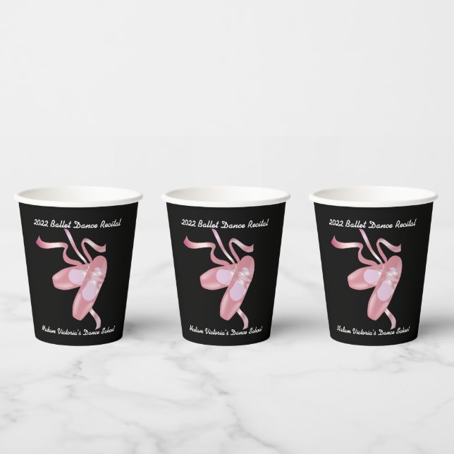 Gobelets En Papier Bouteille en Ballet Noir et Rose Chaussures Danse  (Multi)