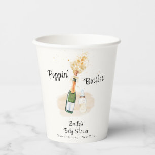 Gobelets En Papier Bouteilles Poppin moderne Baby shower Champagne