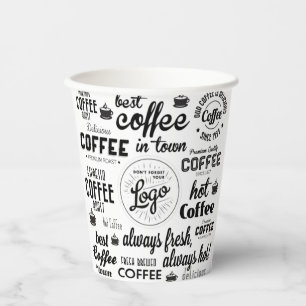 Gobelets En Papier Boutique Café - Logo d'affaires personnalisé