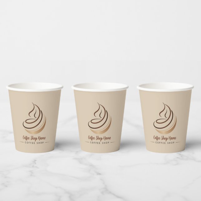 Gobelets En Papier Boutique de café minimal moderne (Multi)