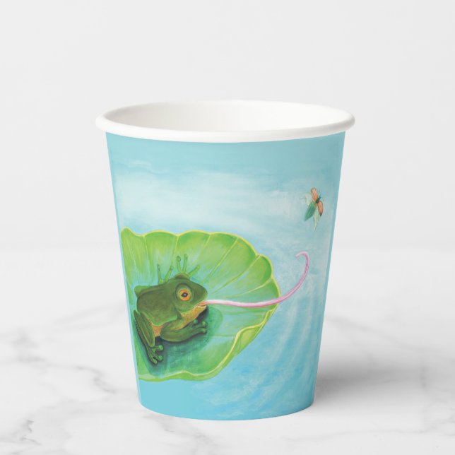 Gobelets En Papier Bouton de capture de grenouille (Recto)