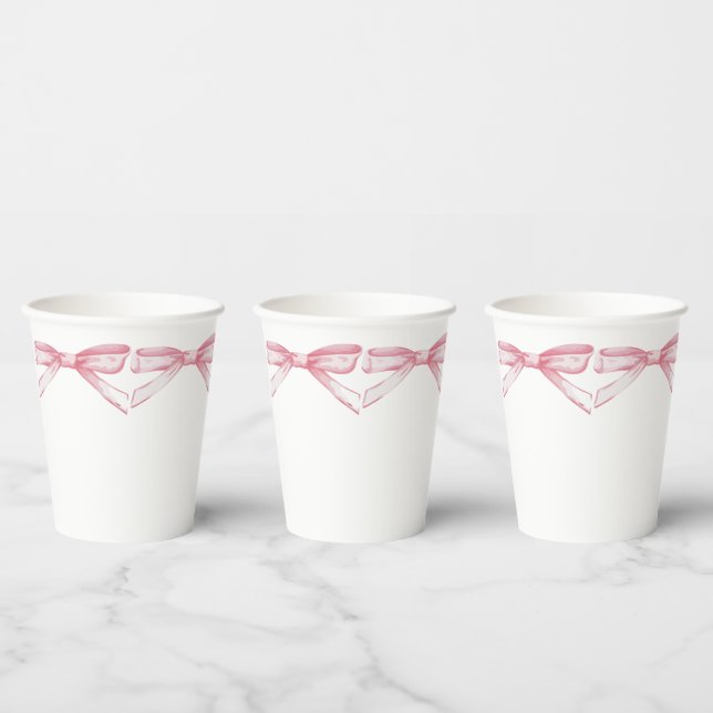 Gobelets En Papier Bow rose (Multi)