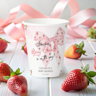 Gobelets En Papier Bow rose Berry Baby shower sucré