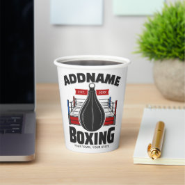 Gobelets En Papier Boxe Anneau AJOUTER NOM Boxer Gym Speed Sac