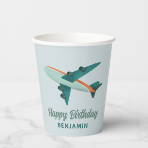 Gobelets En Papier Boys Blue Travel Anniversaire de enfant d'avion