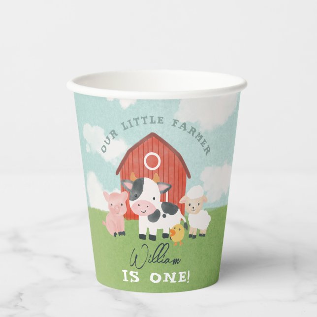 Gobelets En Papier  Boys Cowboy Farm Animal Cowboy Birthday (Recto)