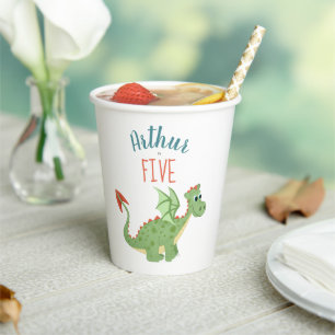 Gobelets En Papier Boys mignon Dragon moderne aujourd'hui Anniversair