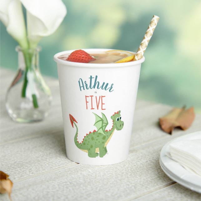 Gobelets En Papier Boys mignon Dragon moderne aujourd'hui Anniversair (Insitu)