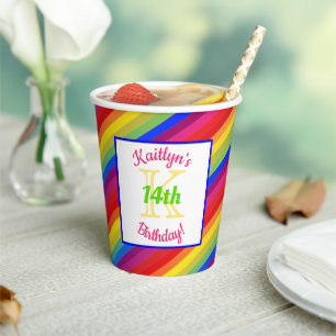 Gobelets En Papier Bright Fiesta Anniversaire