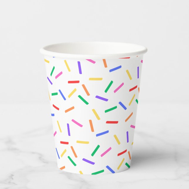 Gobelets En Papier Bright Rainbow Sprinkts Papier Coupes de Partie (Recto)