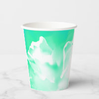 Bright Seafoam Green Flower tasse papier