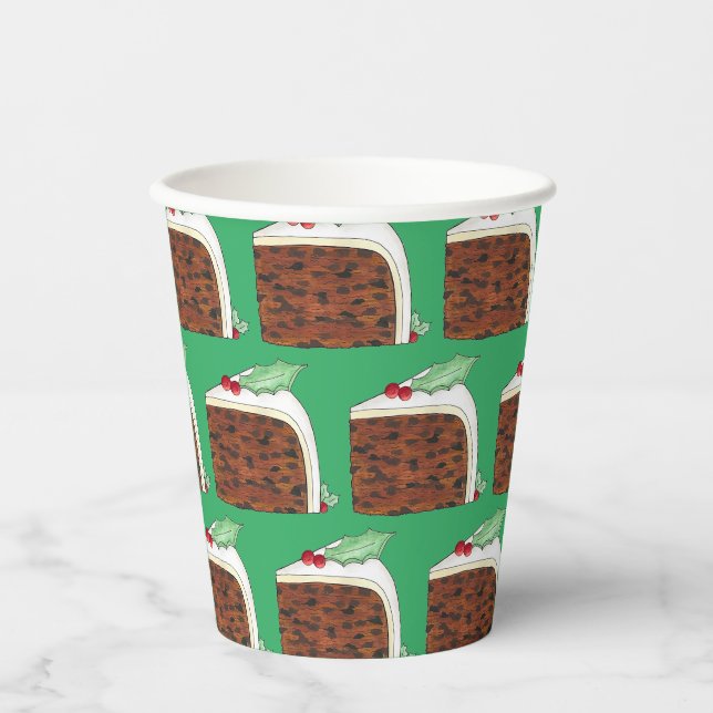 Gobelets En Papier British Christmas Cake Slice Festive Gastronomie d (Recto)