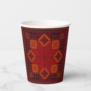 Gobelets En Papier broderie traditionnelle de Palestine Motif de Tatr