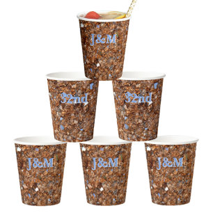 Gobelets En Papier Bronze en verre d'or avec initiales