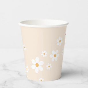 Gobelets en papier bronzés Groovy Retro Daisy