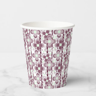 Gobelets En Papier brown and white floral pattern