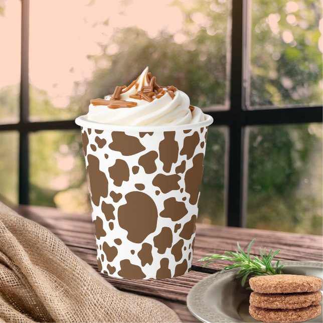 Gobelets En Papier Brown Cow Spots Faux Cowhide Motif (Brown Cow Spots Faux Cowhide Pattern Paper Cups
)