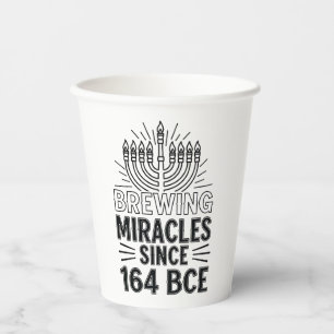 Gobelets En Papier Brûler des miracles depuis 164 BCE Hanoukka juif