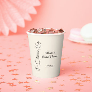 Gobelets En Papier Bubbly Popping Champagne Bottle Bridal Shower