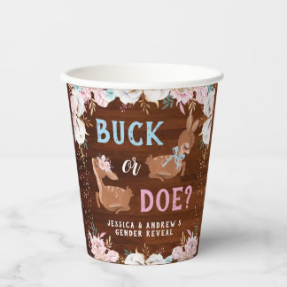 Gobelets En Papier Buck ou Doe ? Révélation du baby shower