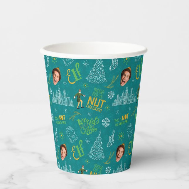 Gobelets En Papier Buddy le Motif de devis Turquoise Elf (Recto)