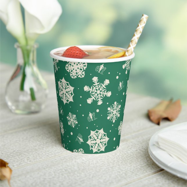 Gobelets En Papier Buddy le Motif Elf Snowflake (Insitu)