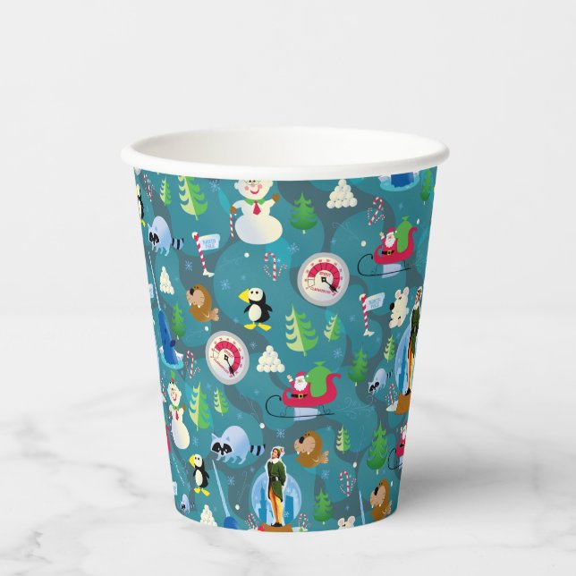 Gobelets En Papier Buddy l'elfe et personnages Motif Turquoise (Recto)