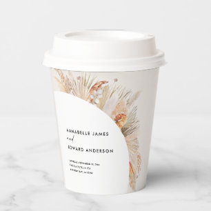 Gobelets En Papier budget bohème terre cuite pampas herbe mariage