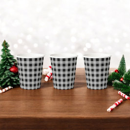 Gobelets En Papier Buffle gris noir Plaid Holiday