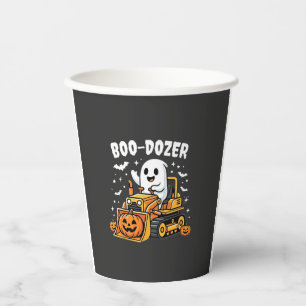 Gobelets En Papier Bulldozer fantôme Halloween Boo Dozer_1