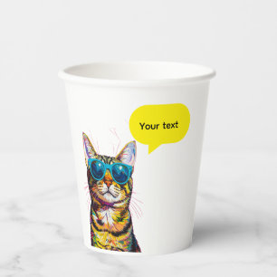 Gobelets En Papier Bulle de dialogue de chat design amusant