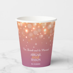 Gobelets En Papier Bulles de champagne violette orange mariage