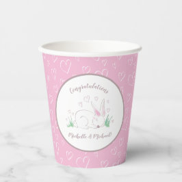 Gobelets En Papier Bunny Baby shower Spring Rose Girl