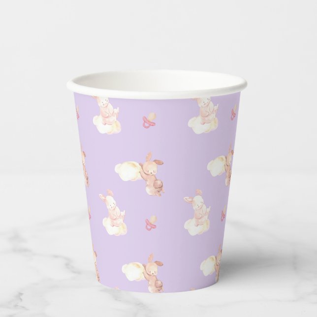 Gobelets En Papier Bunny Dreams Baby shower violet (Recto)