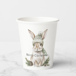 Gobelets En Papier Bunny Rabbit Green Hat Christmas