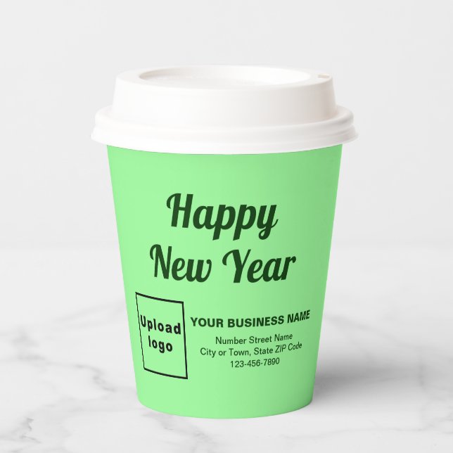 Gobelets En Papier Business New Year Light Green Paper Cup (Recto)
