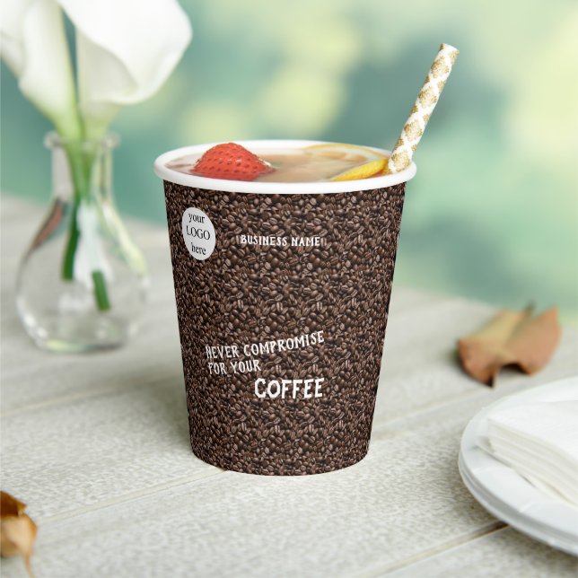 Gobelets En Papier Business Promotional Logo & Name (Insitu)