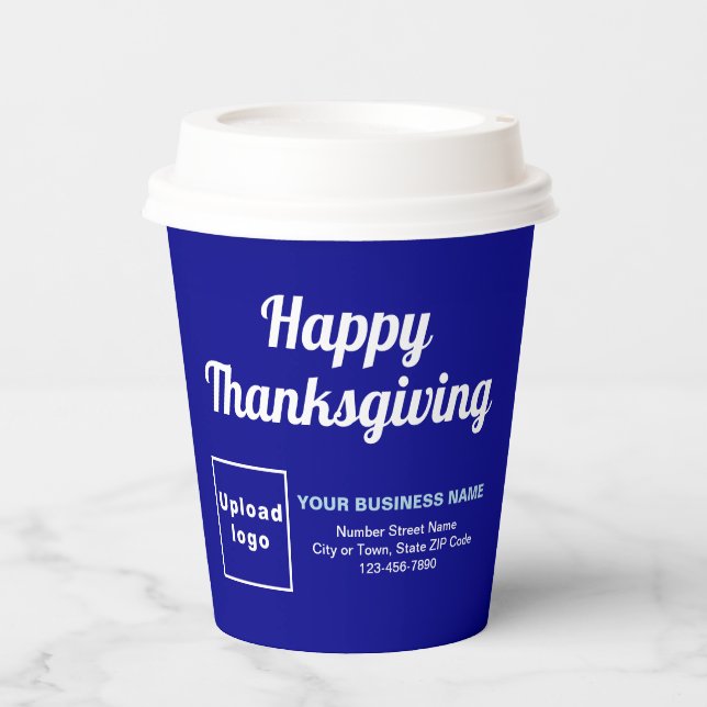 Gobelets En Papier Business Thanksgiving Blue Paper Cup (Recto)